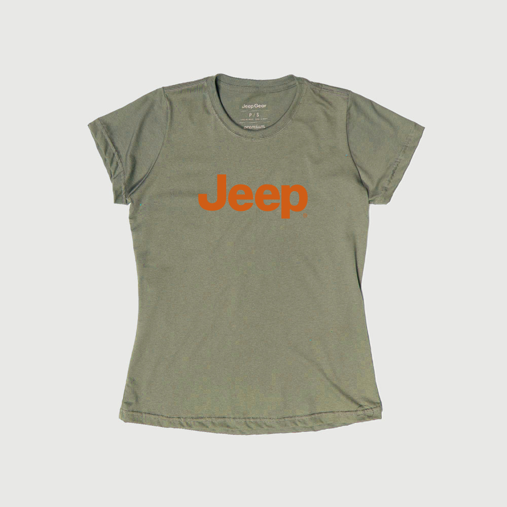 Camiseta Fem. JEEP Basic - Logo - Verde Militar