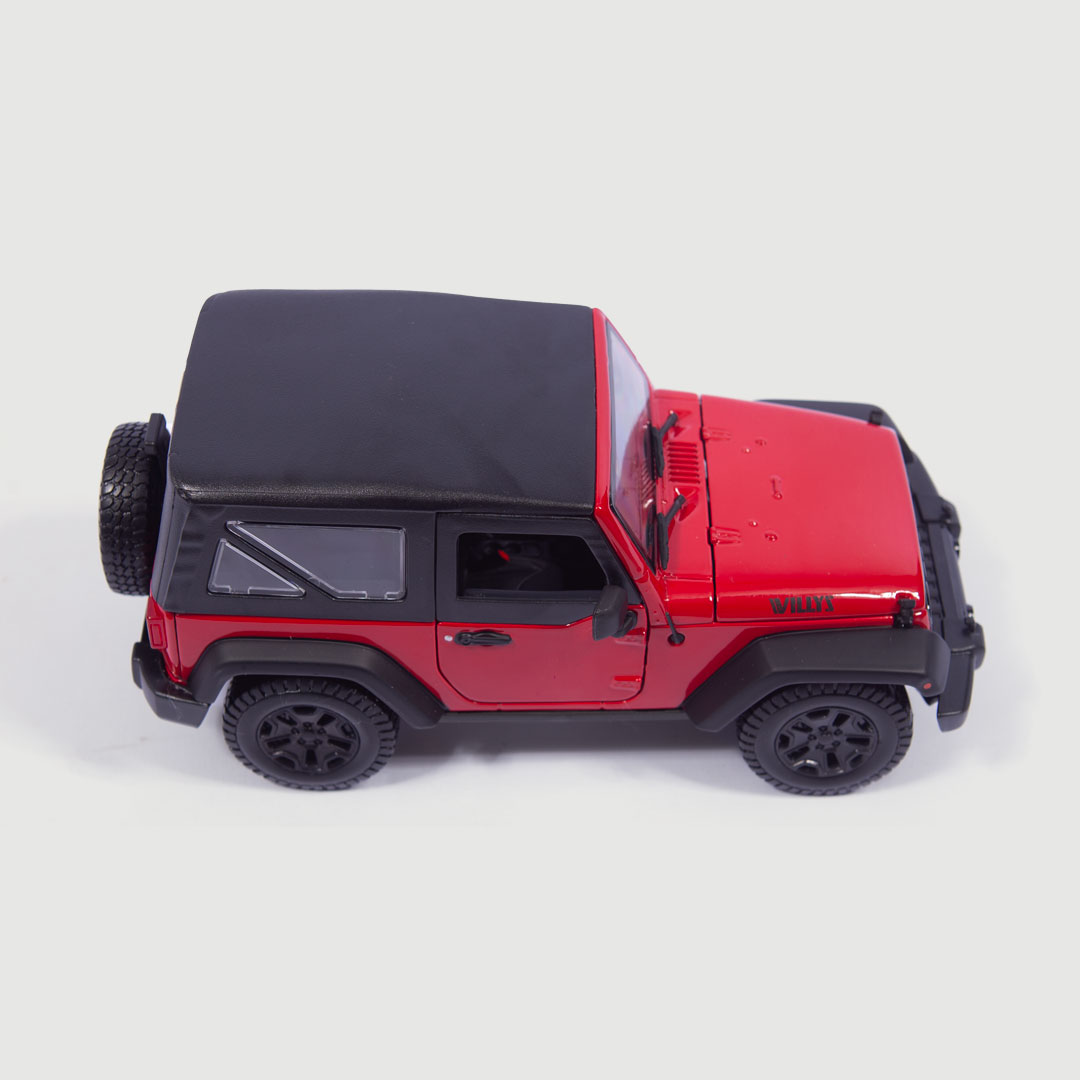 Miniatura Jeep Wrangler Fechado 1:18 - Vermelho