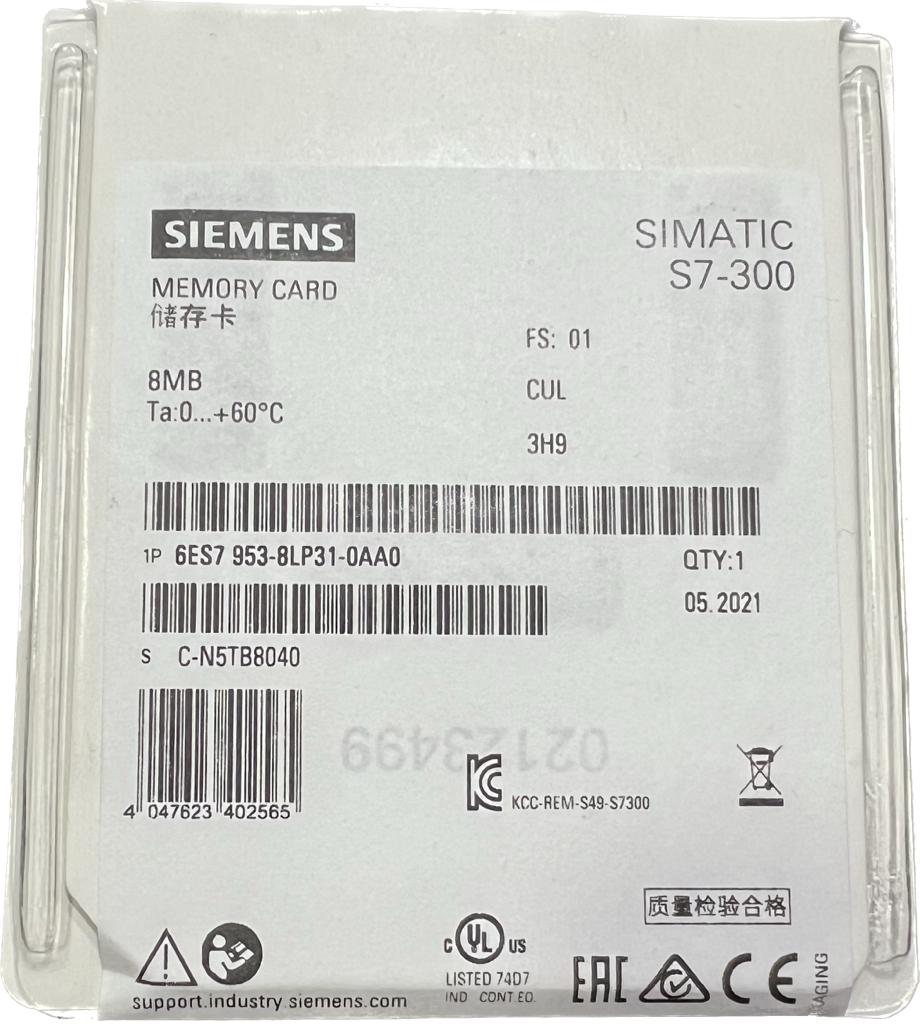 Micro cartão 6ES7953-8LP31-0AA0 memória Siemens  SIMATIC S7-300/C7/ET200 8 MB