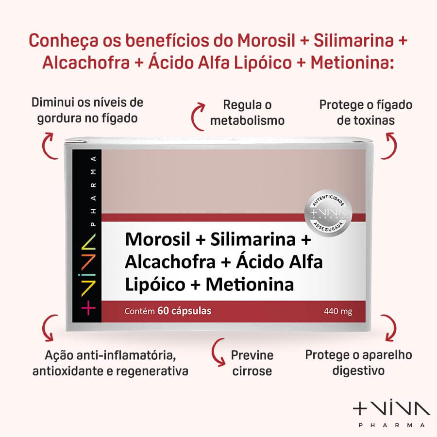 Morosil + Silimarina + Alcachofra + Ácido Alfa Lipólico + Metionina 440mg