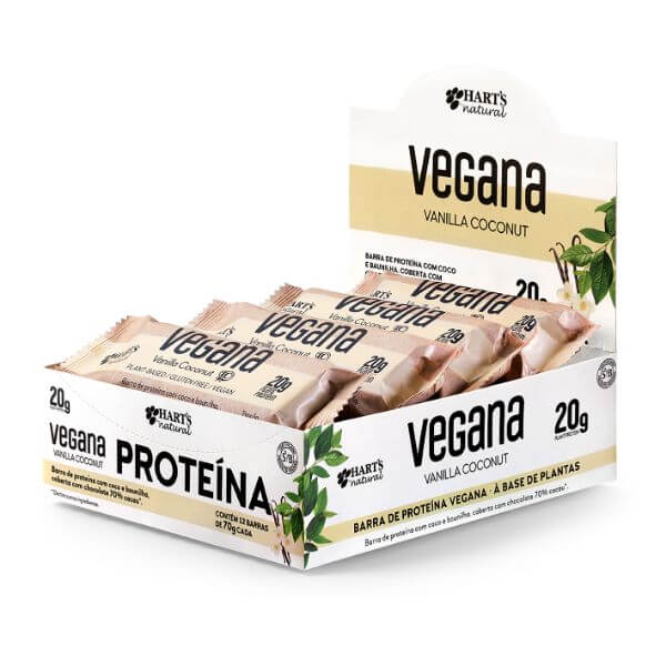 Barra De Proteína Vegana Vanilla Coconut Caixa 780gr - Harts Natural
