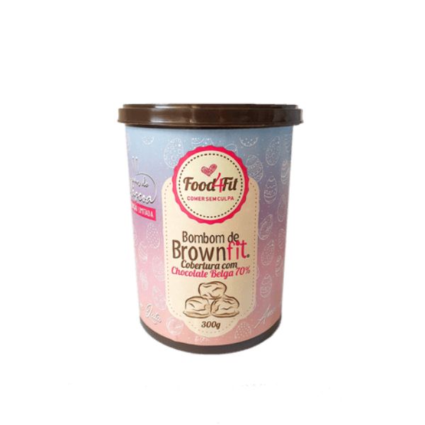 Bombom Brownie Com Cobertura De Chocolate Belga Amor Em Lata 300g - Food4Fit