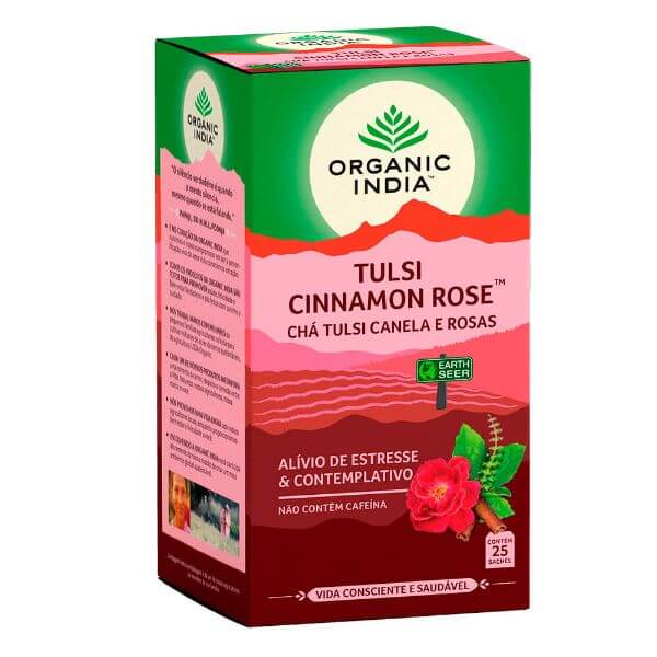 Chá Tulsi Canela e Rosas 25 Sachês - Organic India