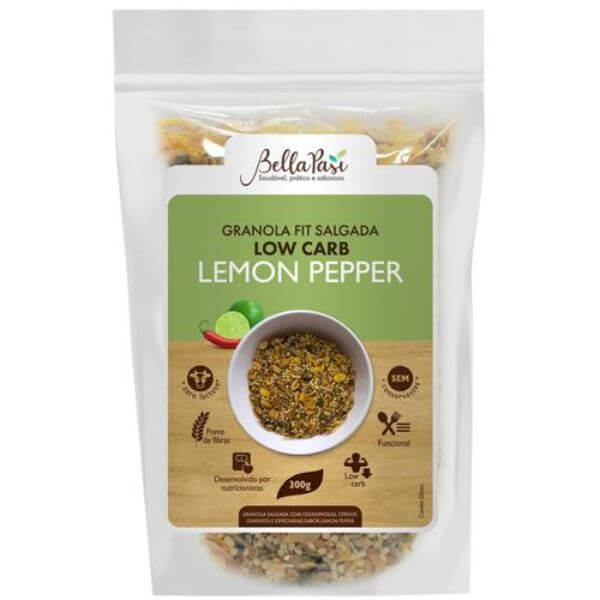 Granola Fit Salgada Low Carb Lemon Pepper 300G - Bella Pasi