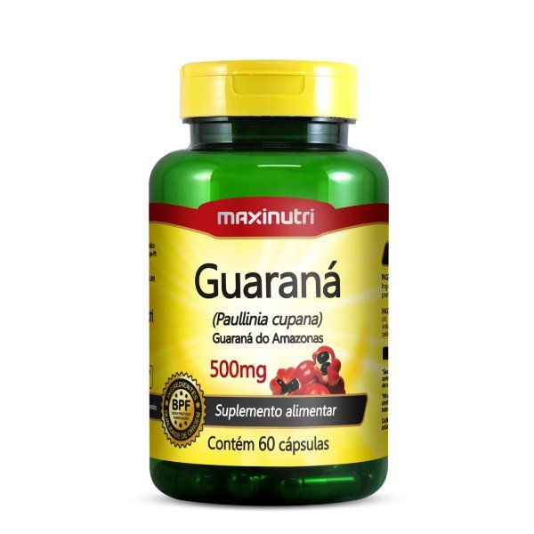 Guaraná 60 Cápsulas De 500mg  - Maxinutri