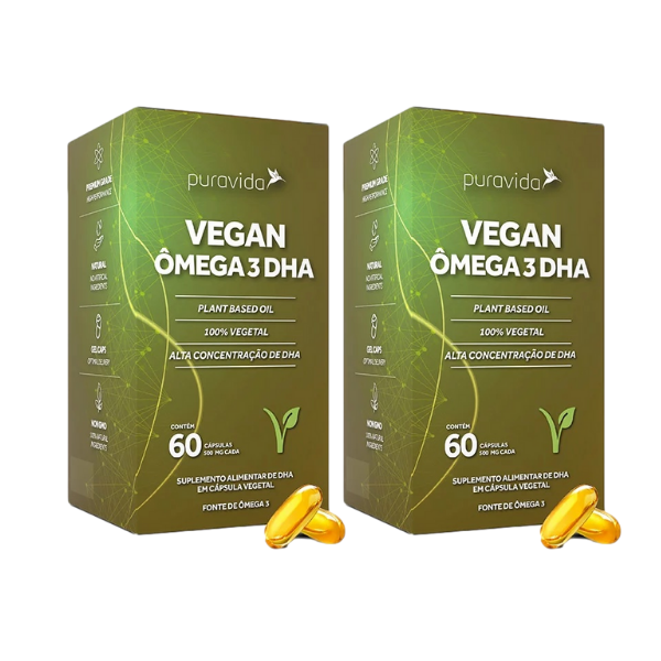 Kit 2unds Omega-3 Dha  Vegan 60 Capsulas - Pura Vida