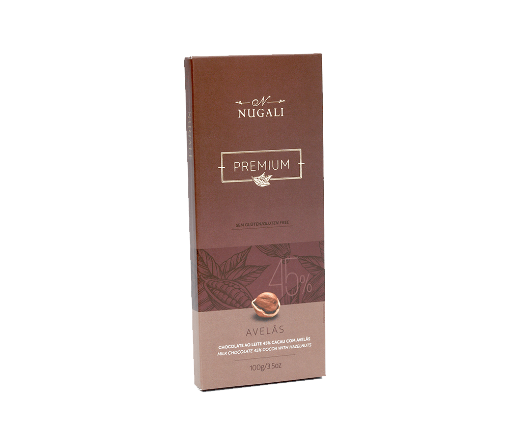 Tablete Chocolate ao Leite com Avelas - 100g