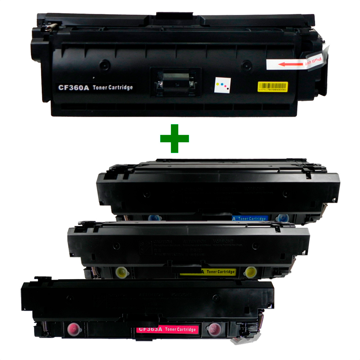 Kit Toner Compatível CF360/1/2/3 508A M501 M506 Preto e Coloridos até 6 mil páginas