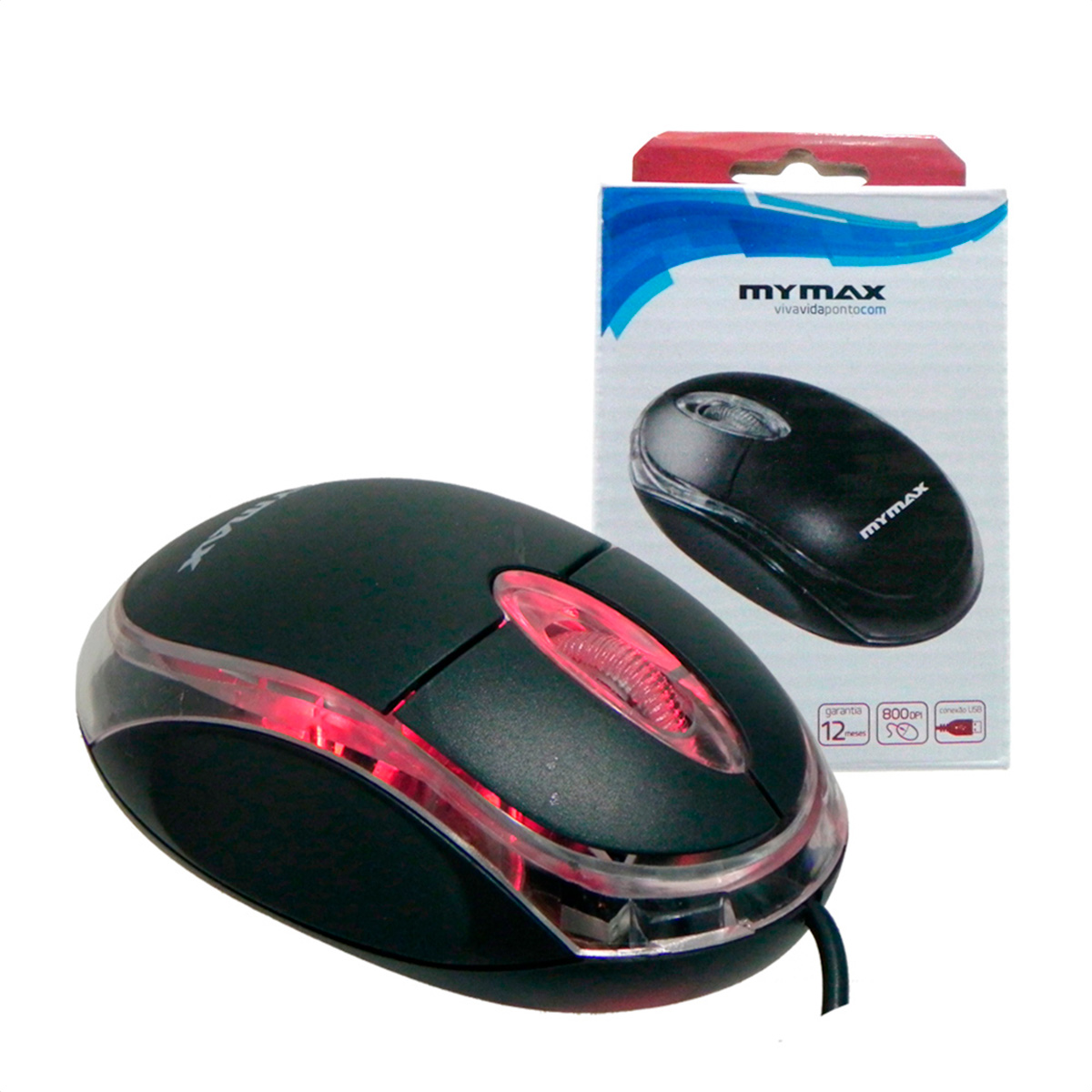Mouse Usb com Fio Óptico 3 botões Mymax Kit com 10