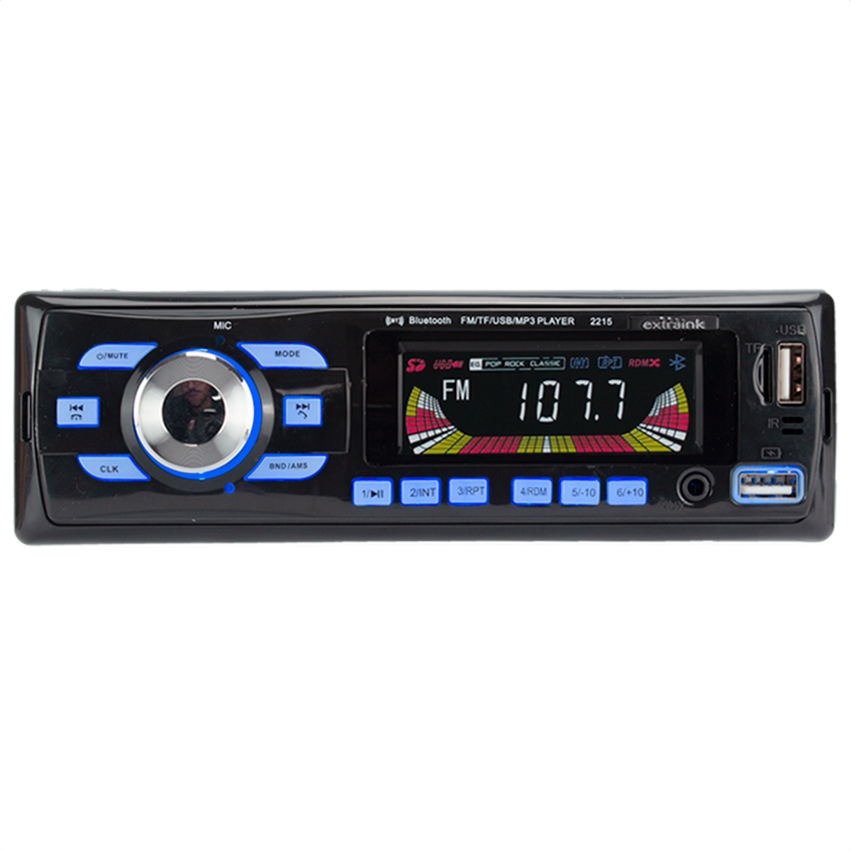 Radio Automotivo Bluetooth com 2 entradas USB, MP3 e Rádio FM