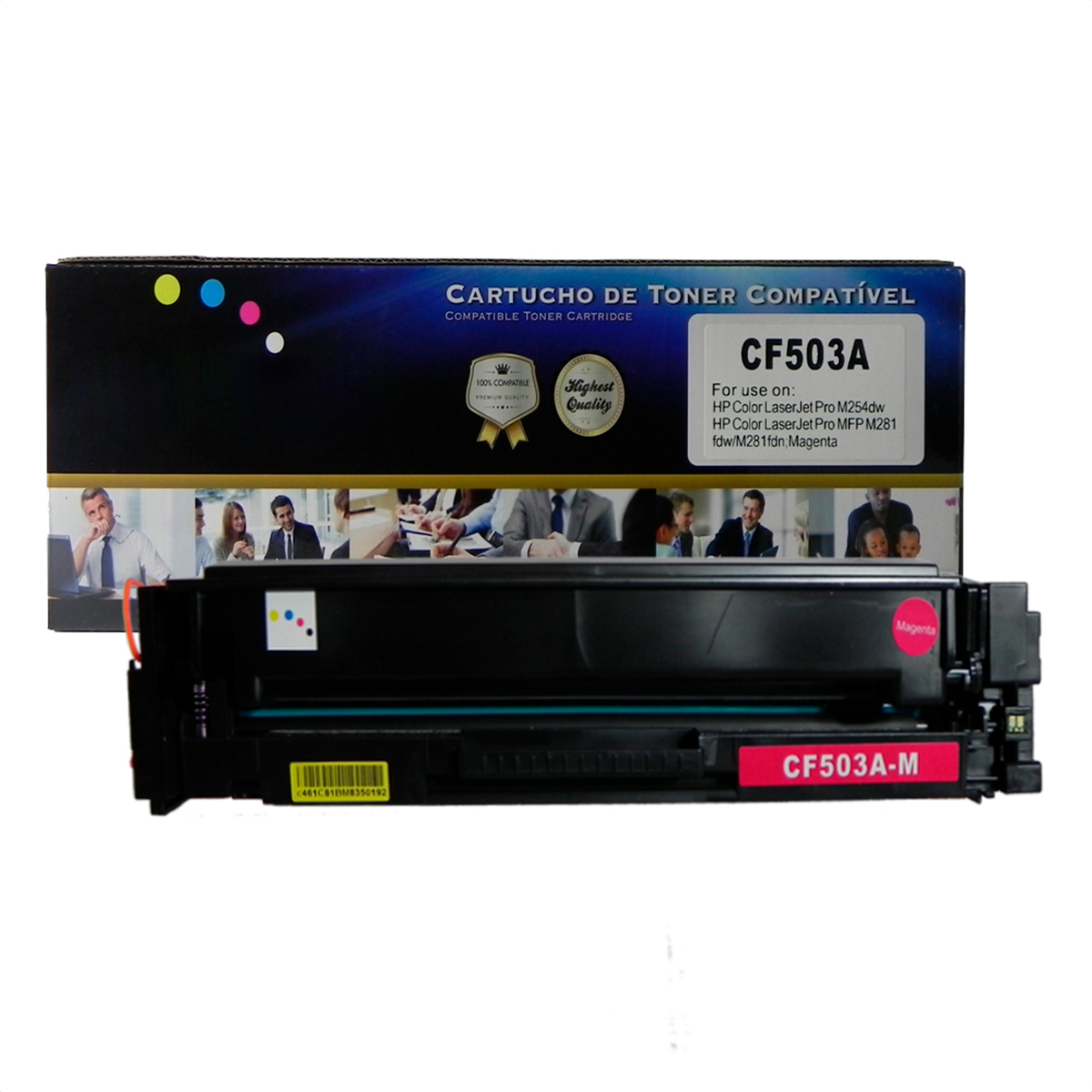 Toner CF503A Compatível M425 M281 Magenta 1,3 mil páginas