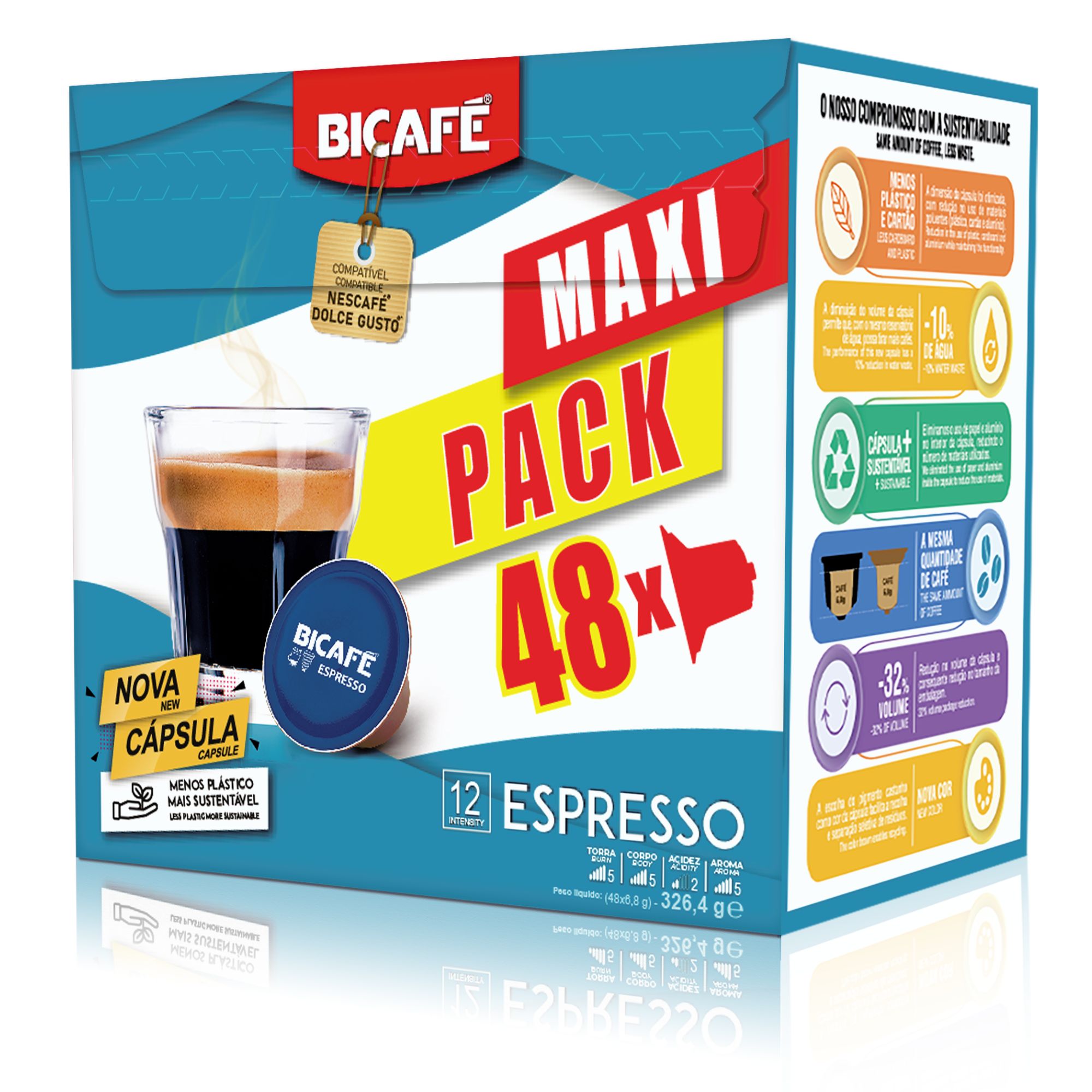 Maxipack 48 Cápsulas De Café Bicafé Espresso P/ Maq. Dolce Gusto*