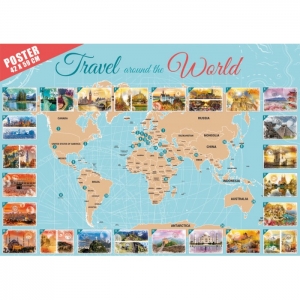 Quebra-cabeça Grafika 48.000 peças: Travel Around the World - Foto 3