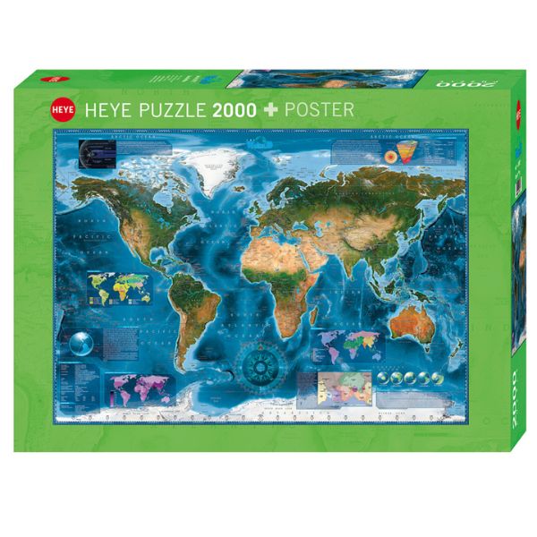 Quebra-cabeça Heye Map Art Satellite 2000 peças - Foto 0
