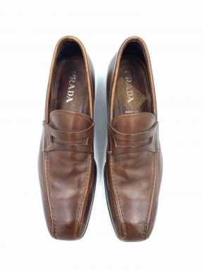 Sapato Prada Couro Marrom Original