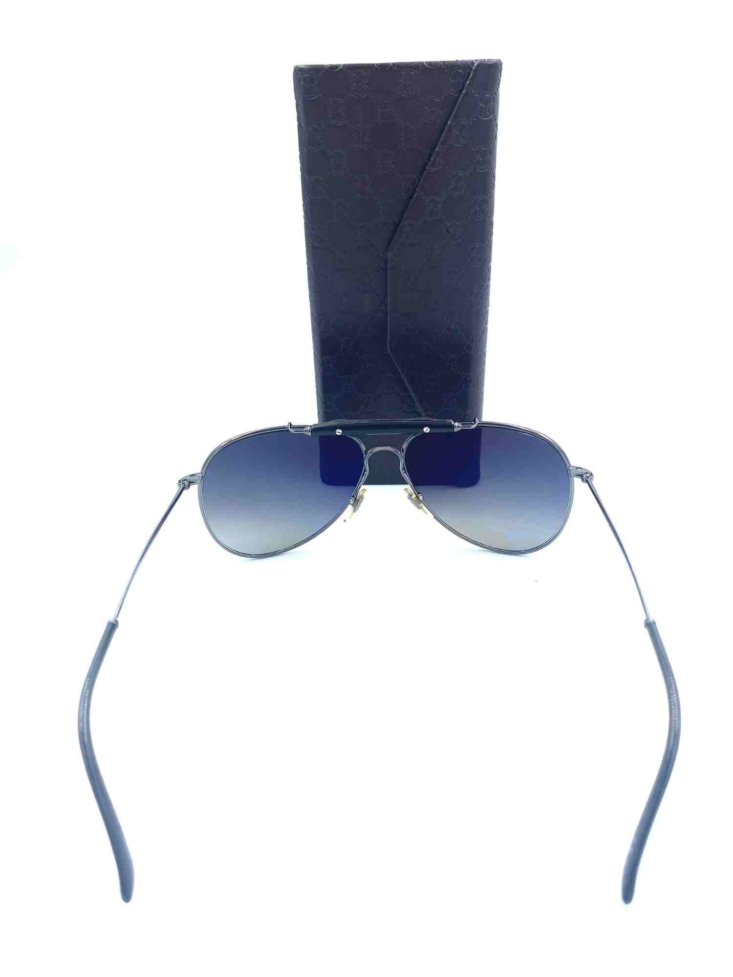 Óculos Gucci 24K Silver-Plated Aviator