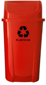 Lixeira plástica com tampa basculante 60 litros - Reis Lixeiras