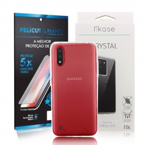 Capa Ikase Krystal + Película Nano Protector Premium - Samsung Galaxy A01