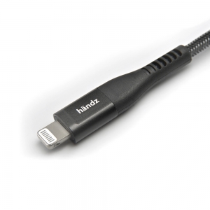Cabo Lightning para USB-C 1,5m ULTRA Nylon 500D - Handz - PRETO