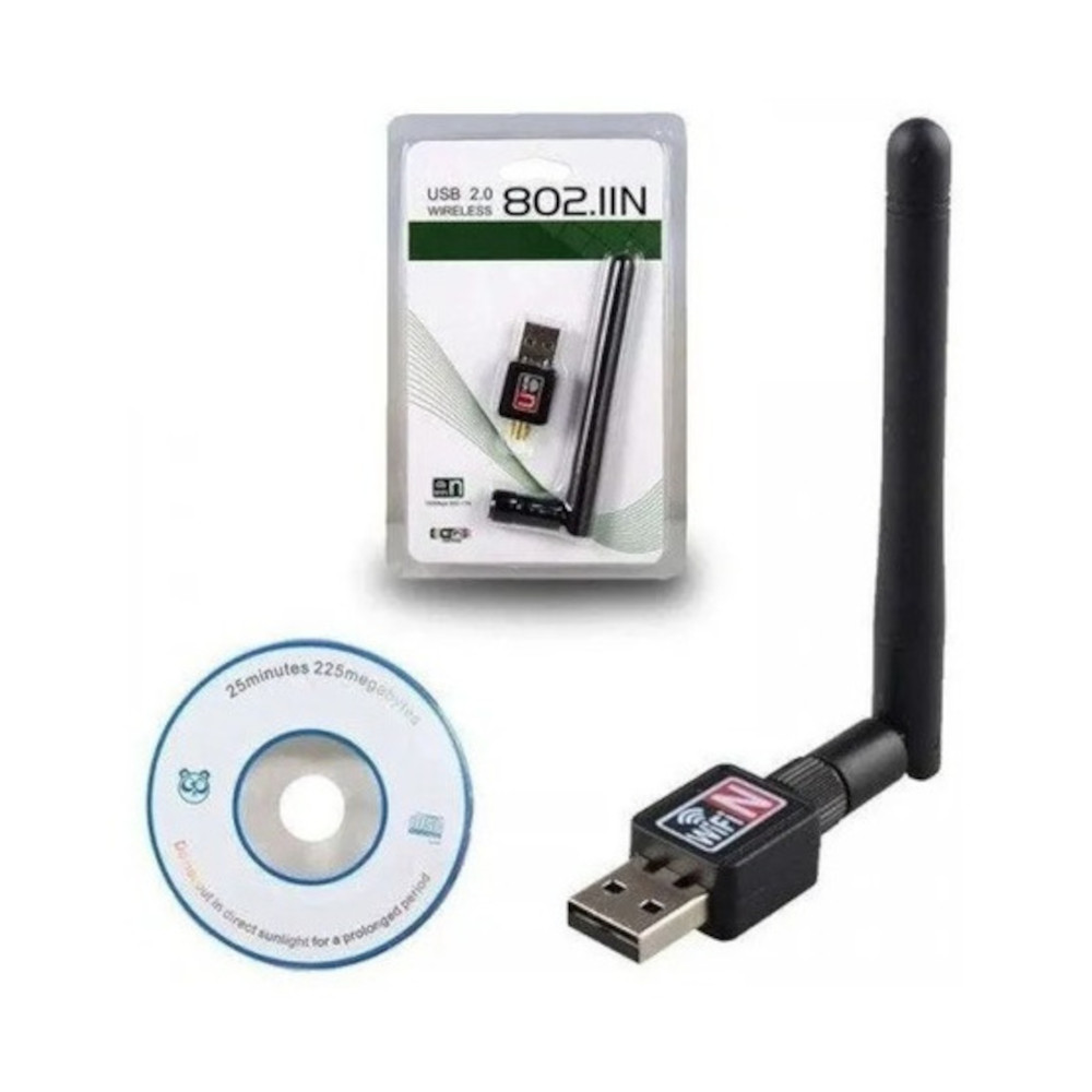 Adaptador Wifi USB com antena 802.IIN 1200Mbps