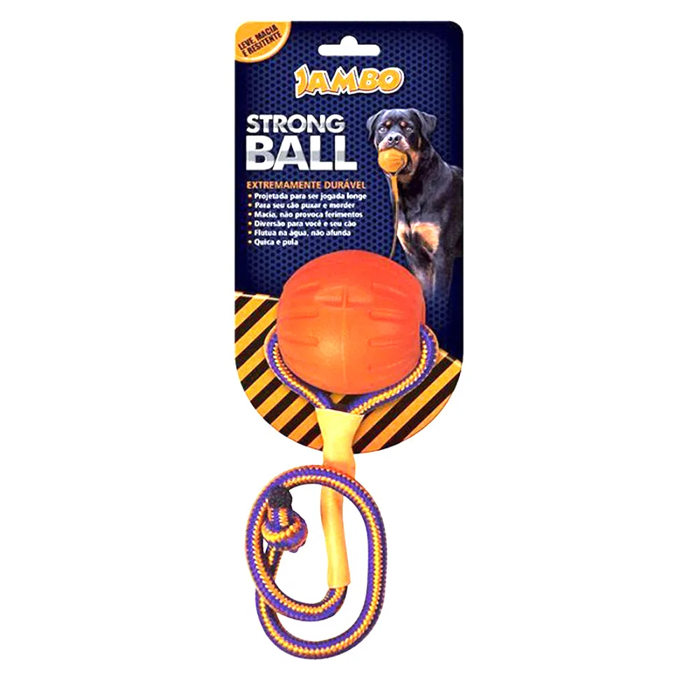 Brinquedo Bola com Corda Strong Ball Pequena Laranja