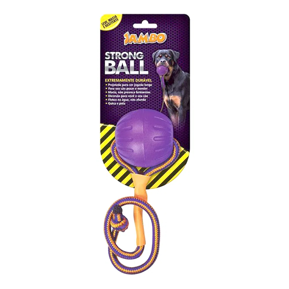 Brinquedo Bola com Corda Strong Ball Pequena Roxa