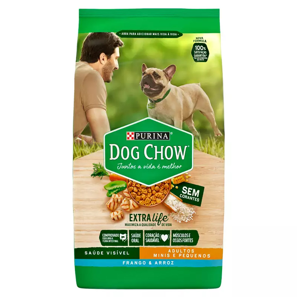 Ração Dog Chow para Cães Adultos de Raças Pequenas Sabor Frango e Arroz 15kg