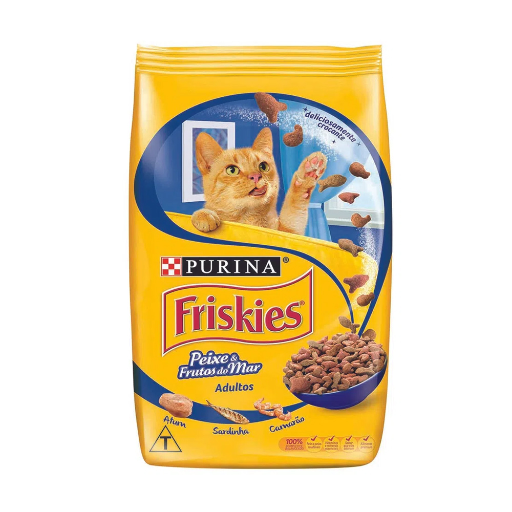 Ração Friskies para Gatos Adultos Sabor Peixe e Frutos do Mar 1kg