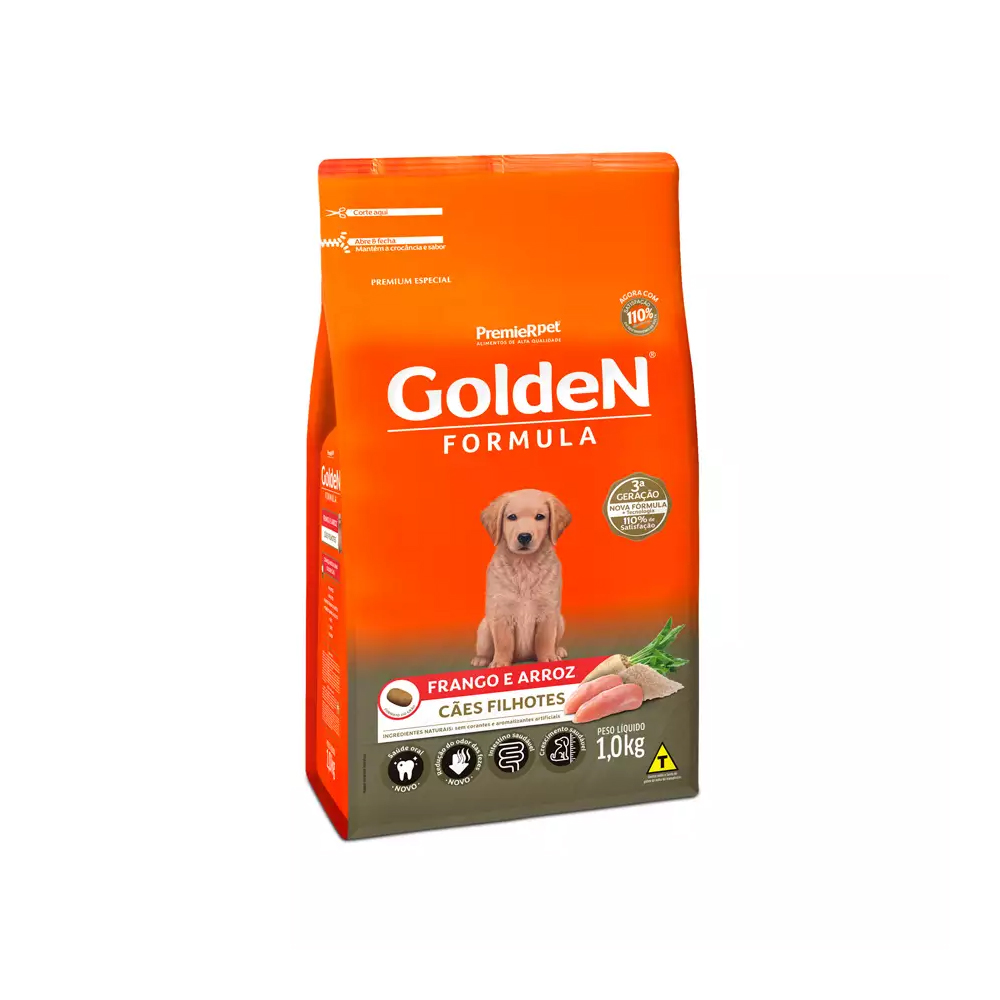 Ração Golden Fórmula para Cães Filhotes Sabor Frango e Arroz 1kg