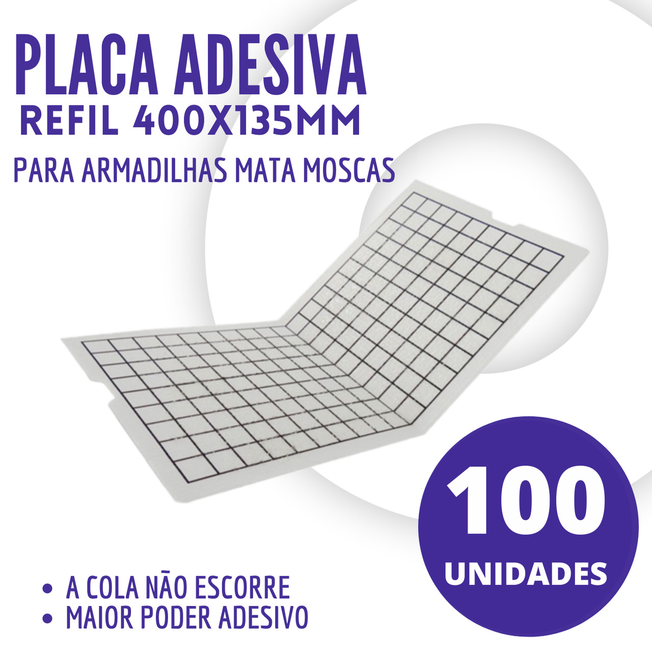 100 UNIDADES REFIL ADESIVO 400X135 BRANCO - Ul Brasil