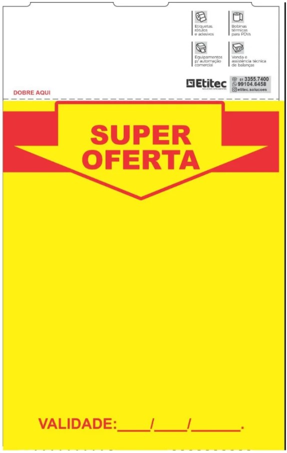Etiqueta Gôndola Super Oferta 100x132x35mt Couche Amarela