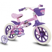 Bicicleta Infantil Nathor Aro 12 Cat Pu Feminina Rosa/ Roxo