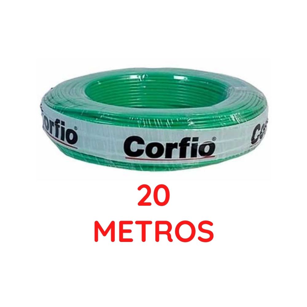 Cabo Flexível Antichama Corfio 450/750V 1x6mm Verde Rolo de 20 Metros