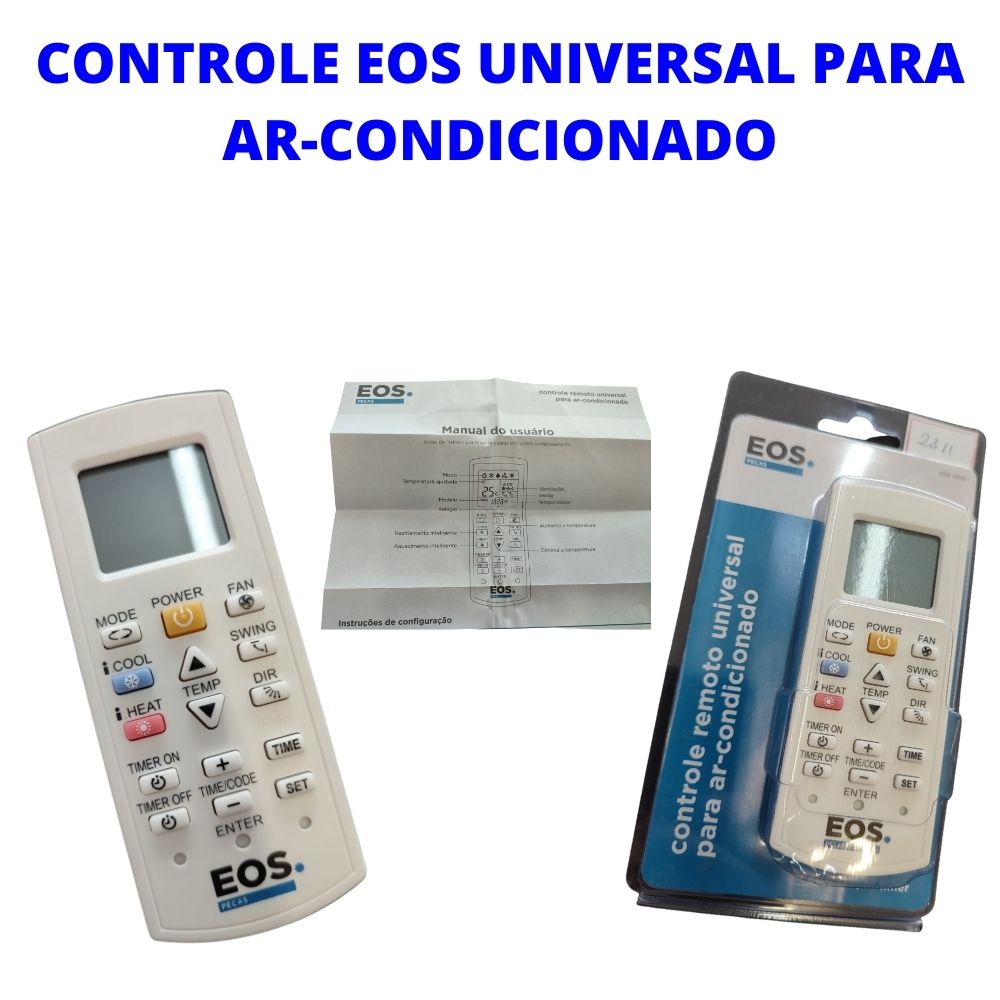 Controle Ar Condicionado Universal Eos com Função Timer Split
