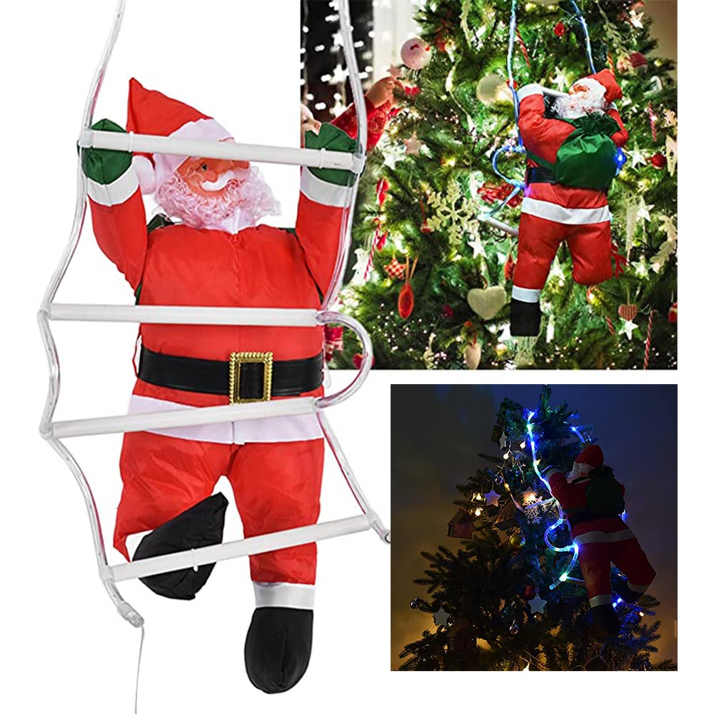 Papai Noel Natalino 90cm Escada Natal Pisca Pisca LED Multicolorido Enfeite  Janela Vitrine Decoraçao Casa Empresa