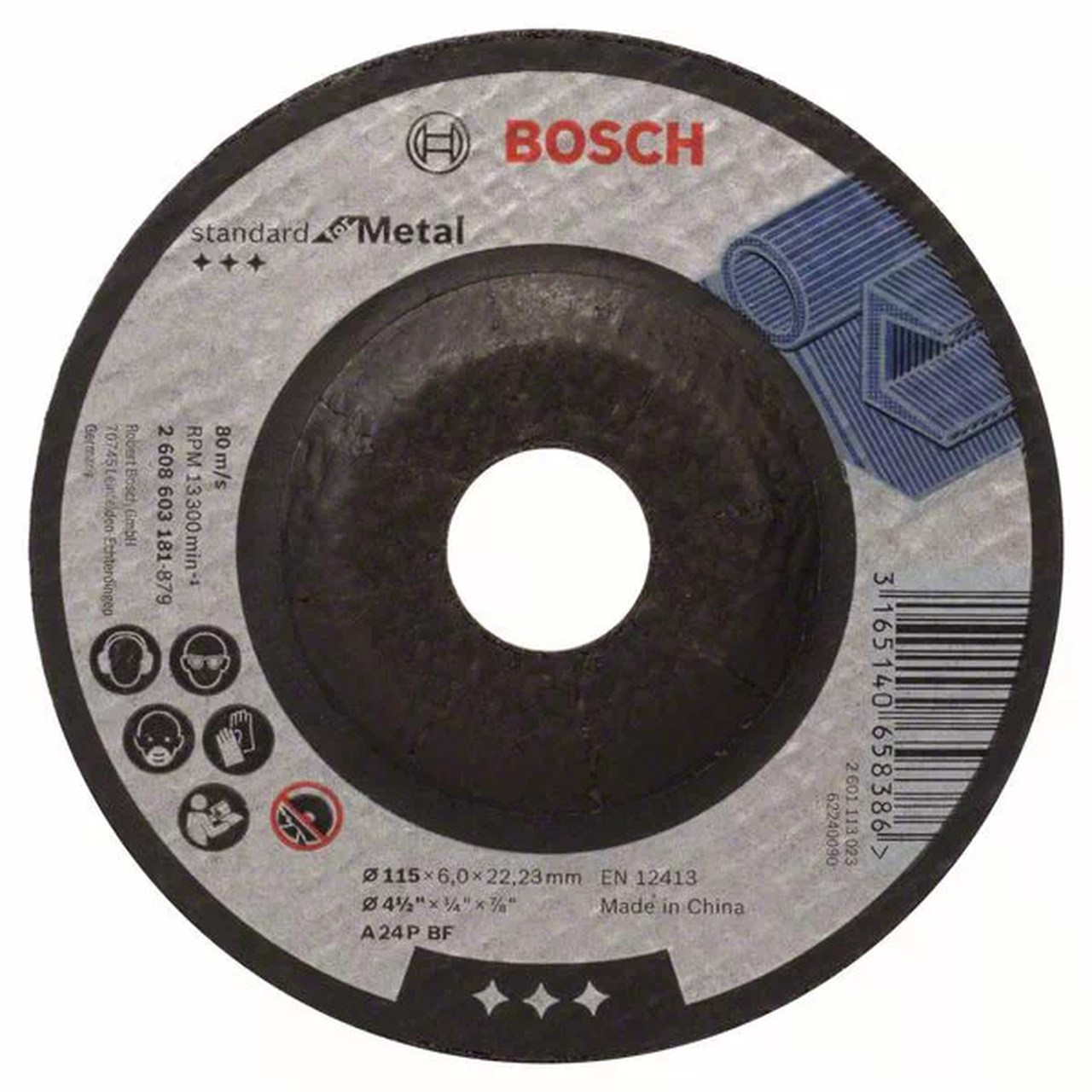 Disco de desbaste de metal 4.1/2" X 6 x22,23 Bosch 2608603181
