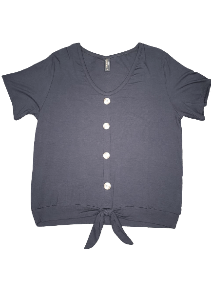 Blusa viscose light detalhe em botões e amarração 85136 - Plus Size - Cereja Rosa Curves