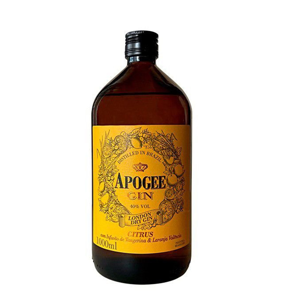 Gin London Dry Apogee Citrus 40vol Piracaia 1L