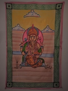 Colcha Solteiro Indiano Deus Ganesha Painel Parede