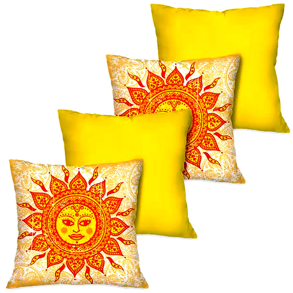 Capas para Almofadas Decorativas Sol Mandalas Coloridas