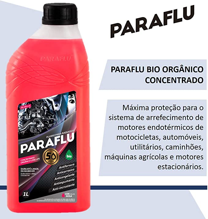 Aditivo Radiador Concentrado Paraflu Bio Orgânico Rosa - 1l