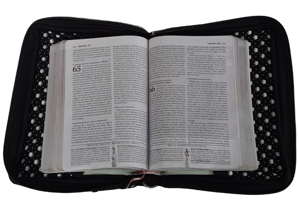 Bolsa para bíblia maccril com zíper e alça tiracolo