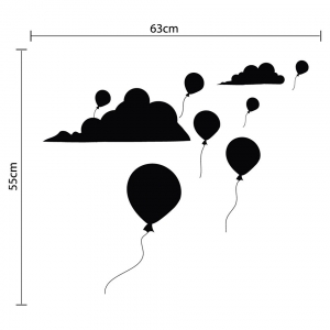Adesivo de Parede Infantil Balões nas Nuvens