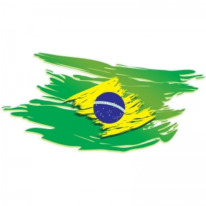 Adesivo de Parede Bandeira do Brasil Estilosa