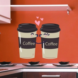 Adesivo de Parede In Love Café