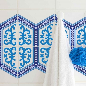 KIT Adesivos de Azulejos Azul Marroquino