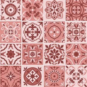 KIT Adesivos de Azulejos Rosa Abstrato