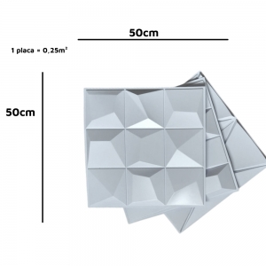 Placa 3D Revestimento 50x50 Vértice - Linha PREMIUM