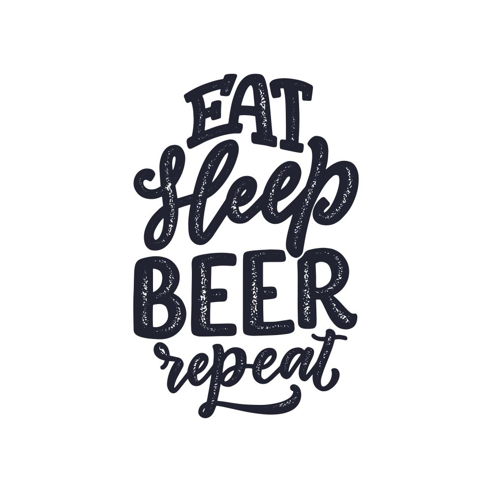 Adesivo de Parede Eat beer Sleep Repeat