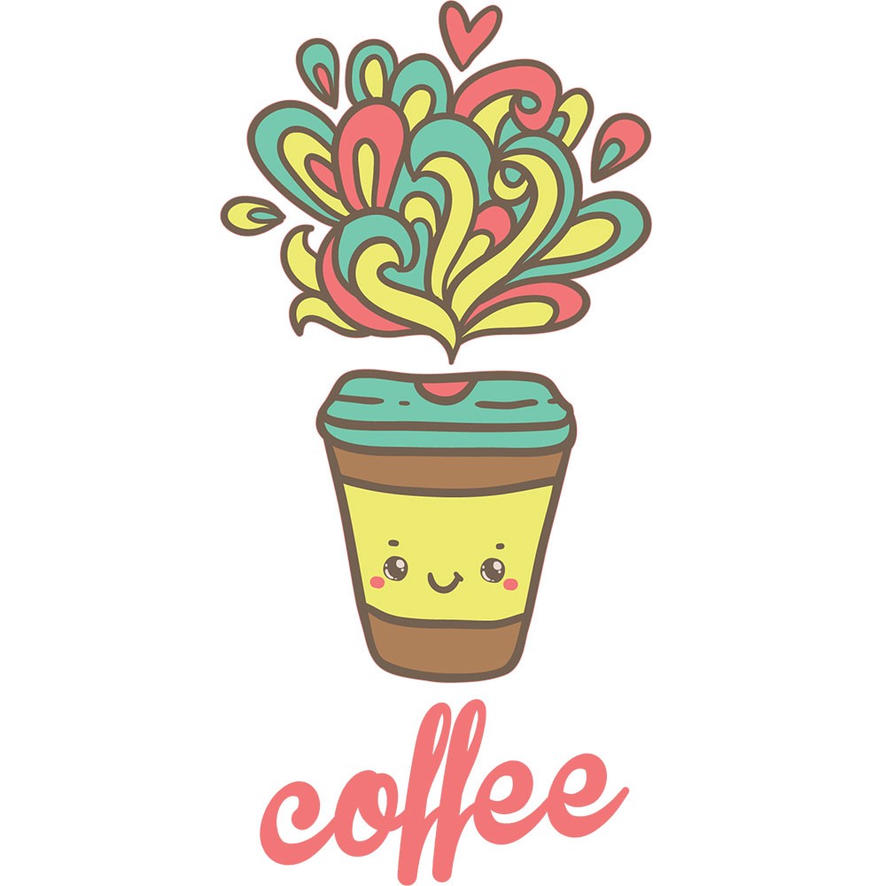 Adesivo de Parede Happy Coffee Cup